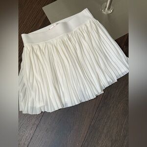 No Boundaries White Pleated Mini Skirt